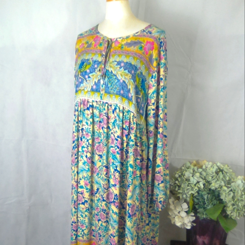 This & that peacock dress XL long sleeve nwt